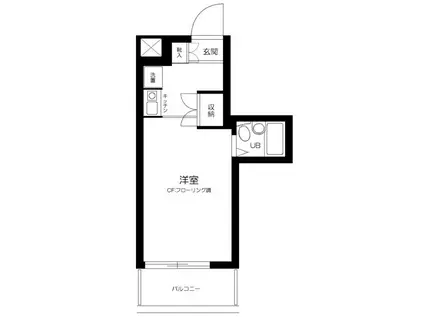 江古田ホワイトハイツ(1K/9階)の間取り写真