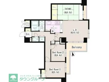 府中宮町パーク・ホームズ(3LDK/4階)の間取り写真