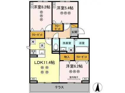 サリサ.J(3LDK/1階)の間取り写真