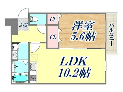 フジパレス兵庫須佐野2番館(1LDK/3階)の間取り写真