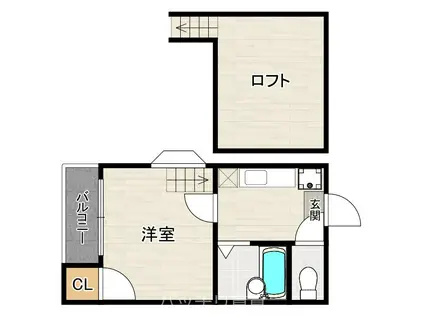 オレンジハイツ(1K/2階)の間取り写真