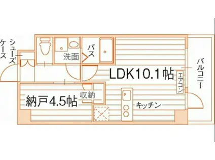 パティオ東古松(1LDK/3階)の間取り写真