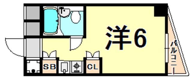 キューブ東塚口(ワンルーム/7階)の間取り写真