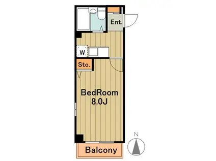 アンティーブ(1K/2階)の間取り写真