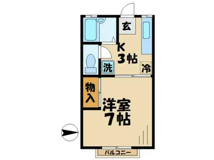 第一ジイスクハイツ(1K/1階)の間取り写真