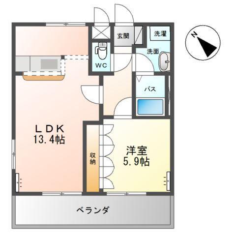 ルインズヒル(1LDK/2階)の間取り写真