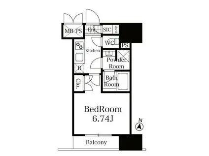 リージア上杉一丁目(1K/4階)の間取り写真
