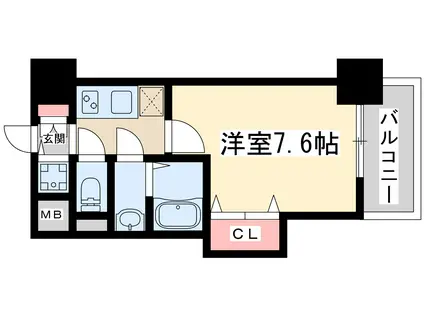 ラグゼ新大阪4(1K/15階)の間取り写真