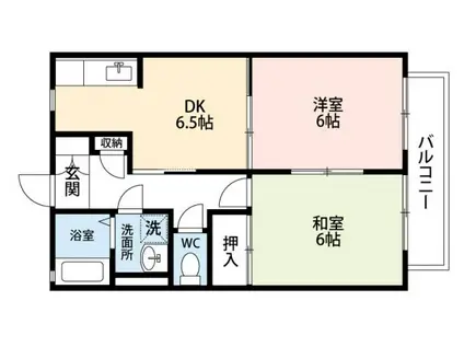 ディアコートみやび I(2DK/2階)の間取り写真