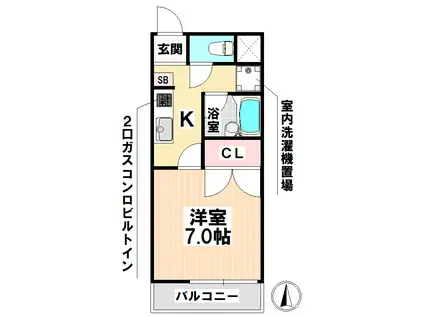 スペリア瑞穂(1K/1階)の間取り写真