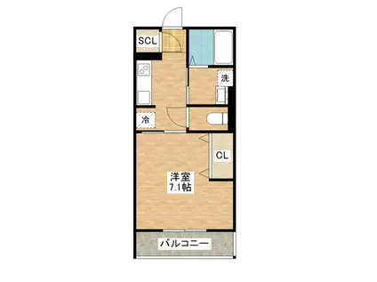 チェリーブロッサム勝部(1K/3階)の間取り写真