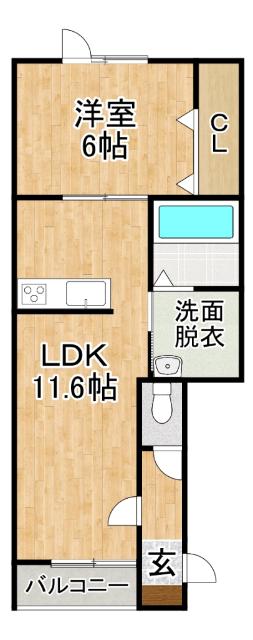 ＪＲ根室本線 帯広駅 徒歩33分 3階建 築4年(1LDK/3階)の間取り写真