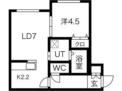 ストラダーレ(1LDK/2階)の間取り写真