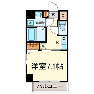 プランドール名駅(1K/6階)の間取り写真