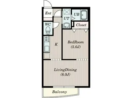 CRAS円山裏参道(1LDK/1階)の間取り写真
