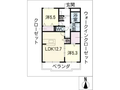 カーサヴェルデ(2LDK/4階)の間取り写真