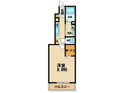 ヴェルサン調布(1LDK/1階)の間取り写真