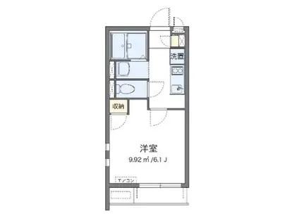クレイノブルーコーポII(1K/1階)の間取り写真