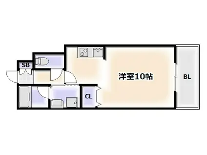 CITY SPIRE難波ウエスト(ワンルーム/6階)の間取り写真