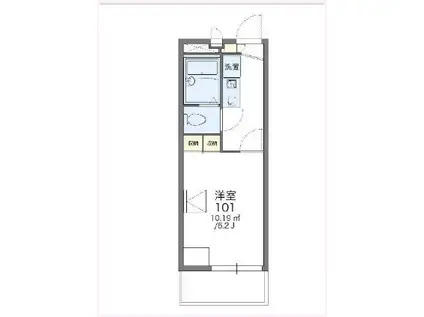 レオパレスサンハイム(1K/1階)の間取り写真