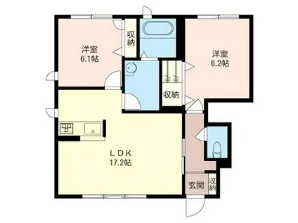 ボーテヴィラージュII番館(2LDK/1階)の間取り写真