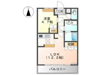 コートヴェール中島田II(1LDK/1階)の間取り写真