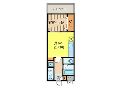 M-STYLE ラピス ラズリ(1LDK/4階)の間取り写真