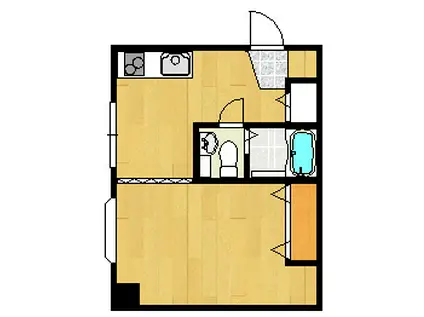 ビラ・ヤワタ(1DK/3階)の間取り写真