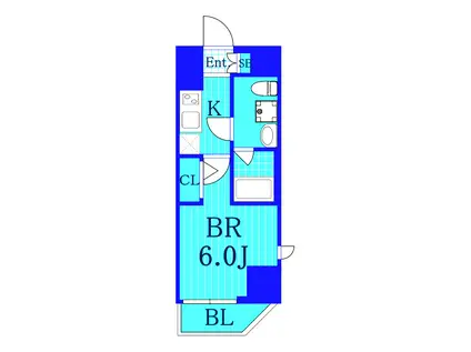 ショウケンレジデンス横浜鶴見III(1K/10階)の間取り写真