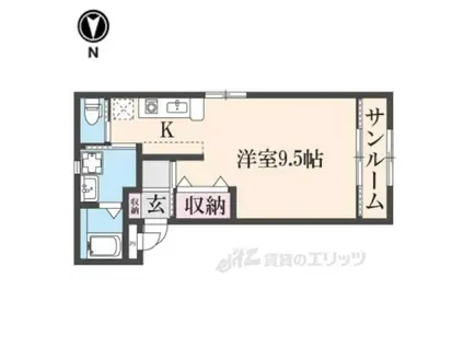 NICE(ワンルーム/1階)の間取り写真