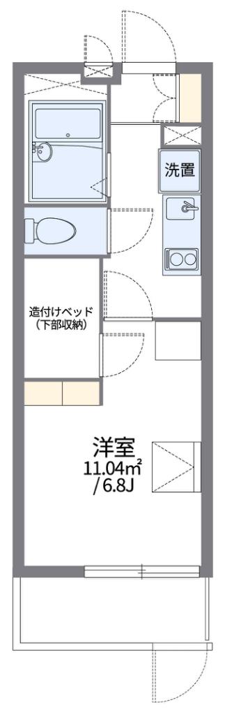 レオパレス風花(1K/1階)の間取り写真