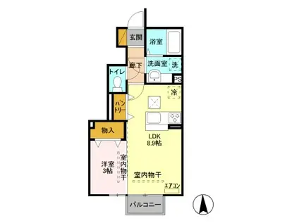 フィリア(1LDK/1階)の間取り写真