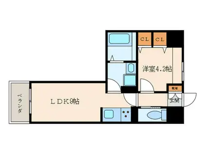 サンクラッソ塚口(1LDK/2階)の間取り写真