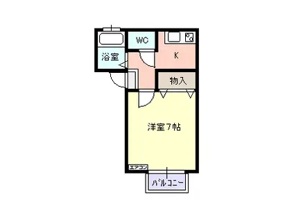 セジュール ローゼII(1K/1階)の間取り写真