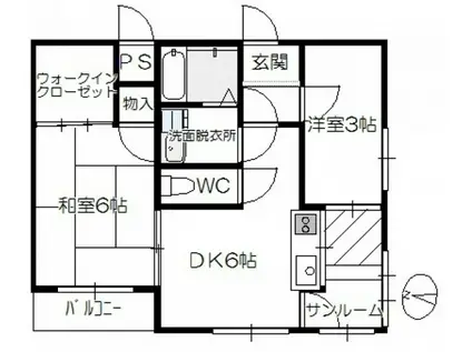コスミック(2DK/7階)の間取り写真