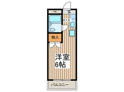 エンゼルハイム 2F(1K/3階)の間取り写真