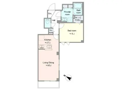 イーストIM(1LDK/3階)の間取り写真