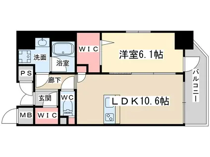 ケーネクスト南森町(1LDK/10階)の間取り写真