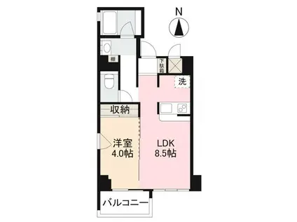 コリドール丸の内(1LDK/8階)の間取り写真