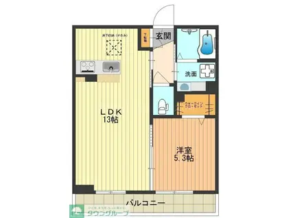 イグレック立川II(1LDK/2階)の間取り写真