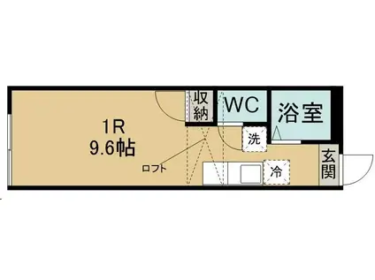 カステリーナ(ワンルーム/2階)の間取り写真