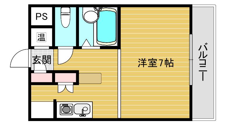 ペアコート仁川(1K/3階)の間取り写真