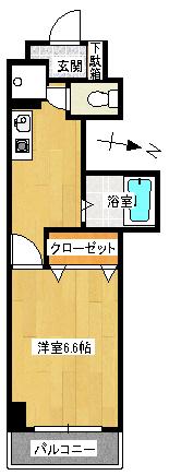 横田第2ビル(1K/2階)の間取り写真