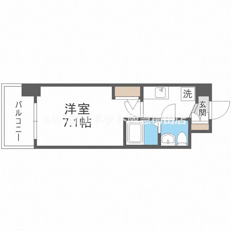 セレニテ福島カルム(1K/9階)の間取り写真