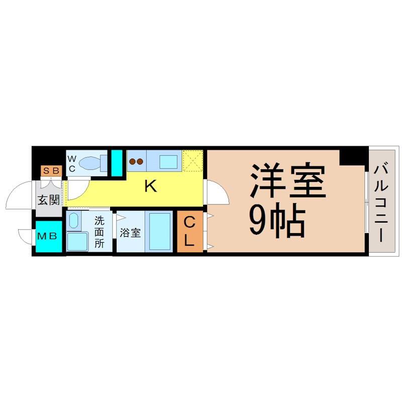 プランドール浅間町(1K/2階)の間取り写真