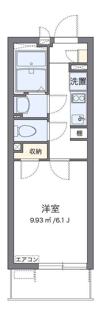 クレイノアリエス(1K/2階)の間取り写真