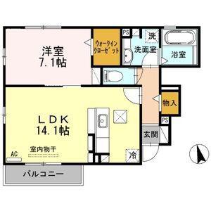 グランパティオ(1LDK/1階)の間取り写真
