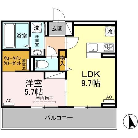 サンセール問屋町(1LDK/2階)の間取り写真