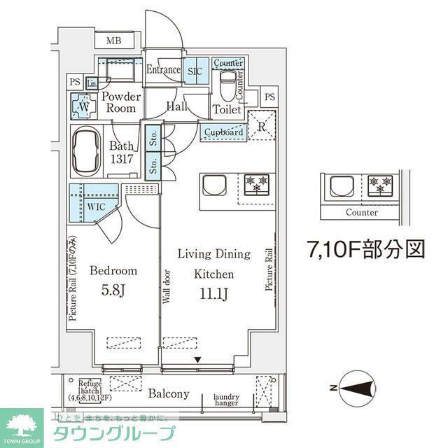 ムニレジデンス上野(1LDK/10階)の間取り写真