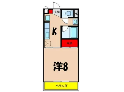 エスポワール東(1K/1階)の間取り写真